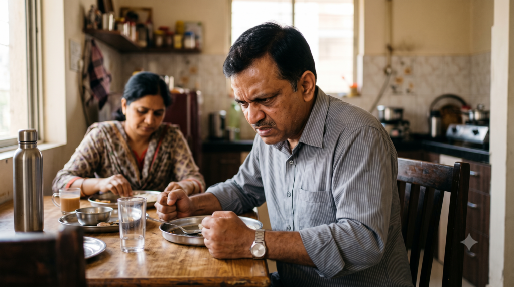 Person showing frustration and anger during an interpersonal conflict