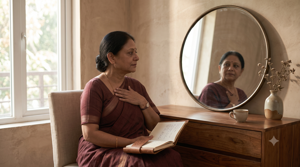 Person reflecting on their emotions and behaviour to build self-awareness