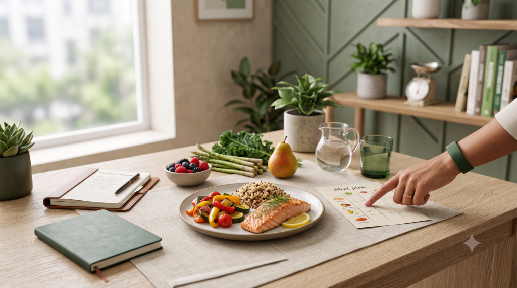 Balanced foods and personalised meal planning representing Nutrition and Dietetics