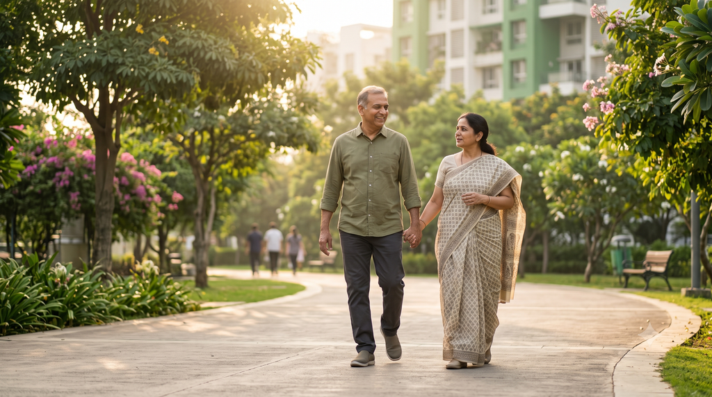 Person walking outdoors representing physical activity and digestive wellness