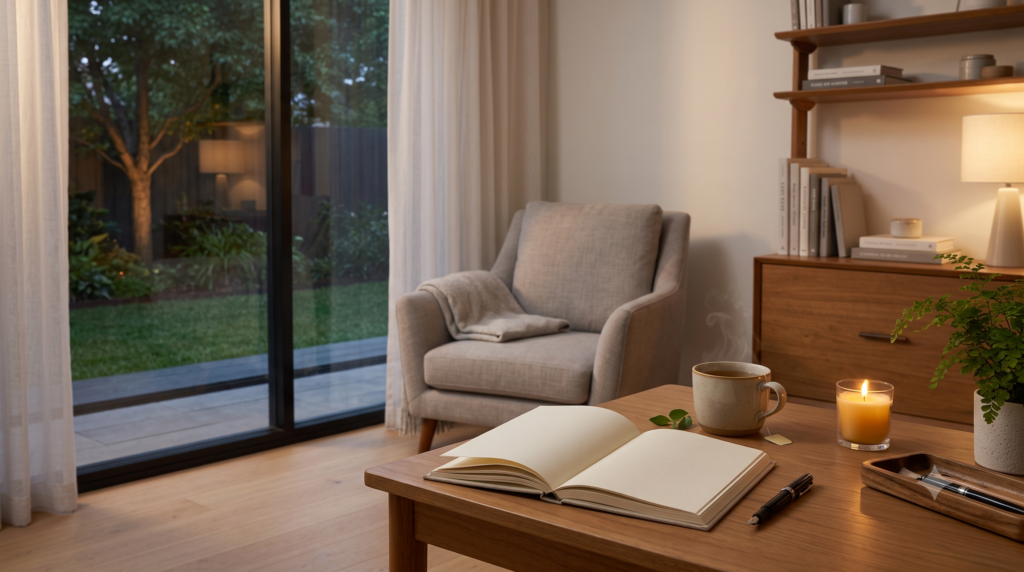 Quiet reflective space representing emotional well-being during cancer care