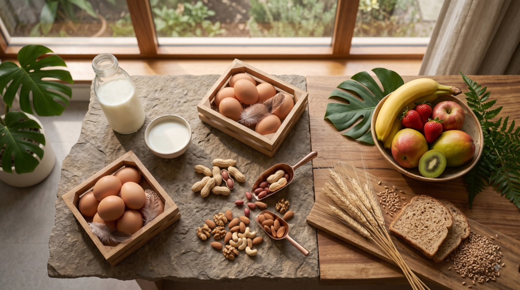 Foods that may trigger allergic reactions in susceptible individuals