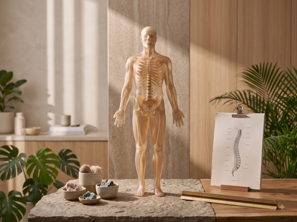 Anatomical spine model representing structural alignment