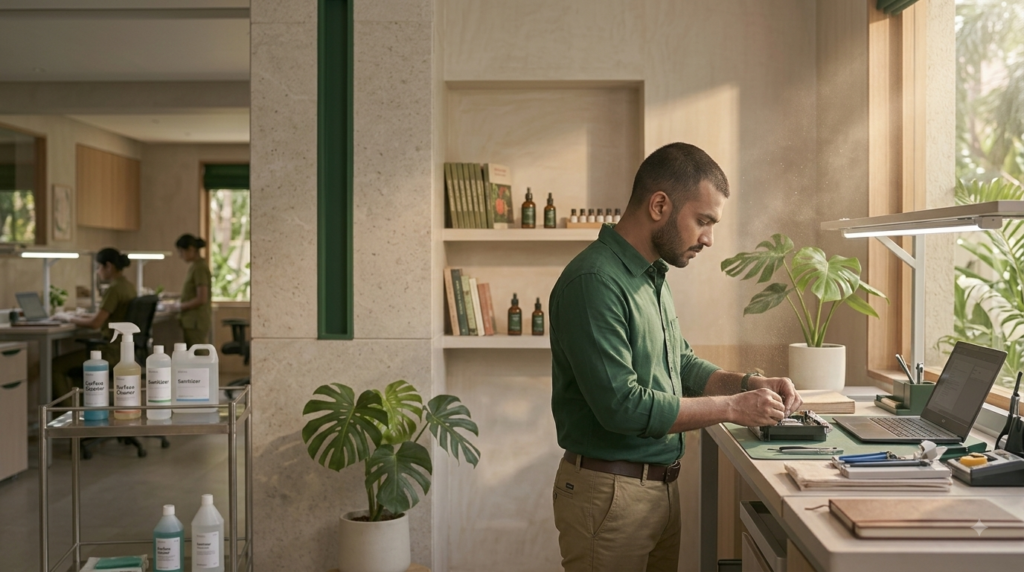 Workplace dust and chemical exposure as potential allergy triggers