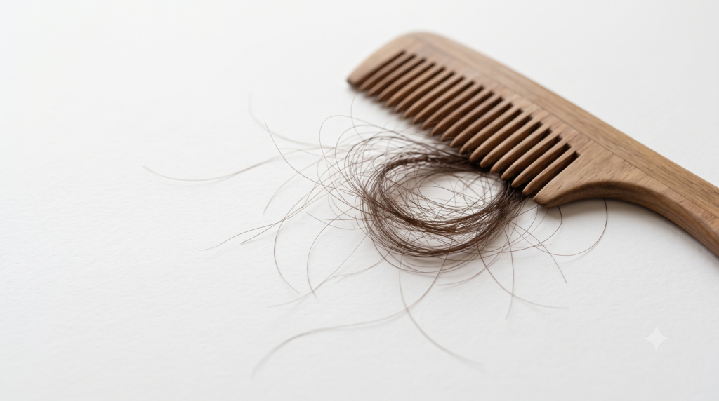 Loose hair strands representing hair loss and hair-related concerns