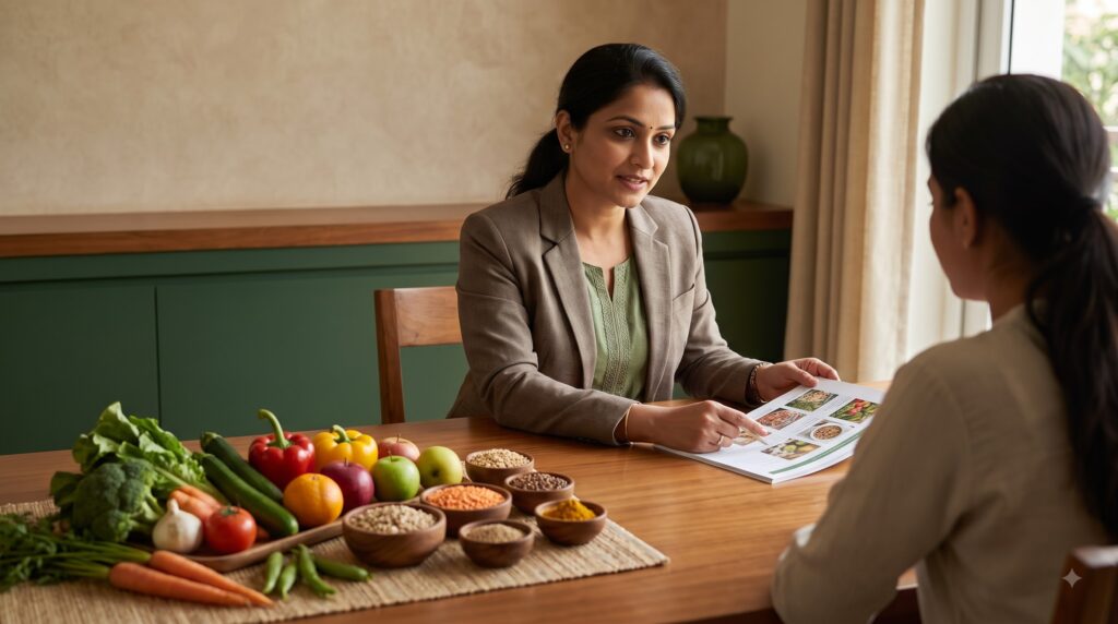 Dietitian discussing personalised nutrition at PRANA